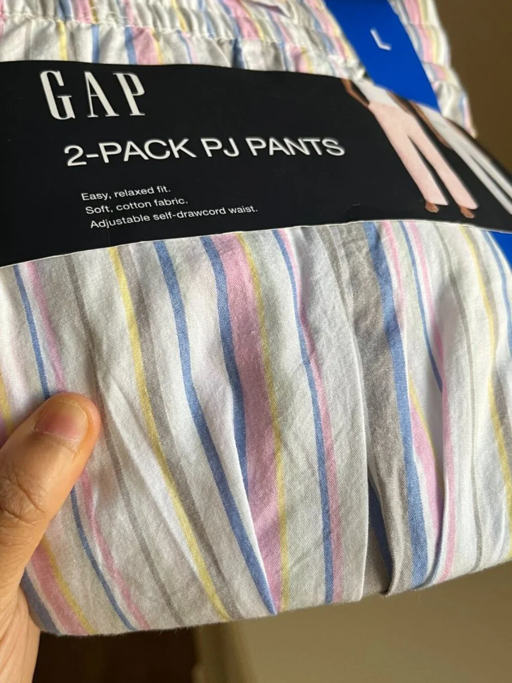 Gap Cotton Lounge Pajama Pants 2-Pack floral stripes pastel - Picture 9 of 12